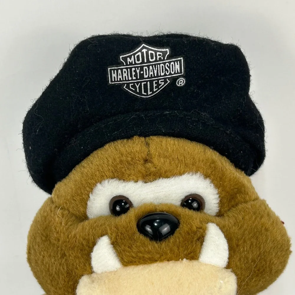 Vintage 1999 Harley Davidson Bulldog Plush Biker Dog Hat Vest Cavanagh Group 8